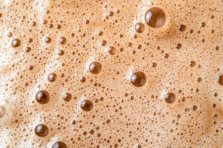 Closeup of beer foam with bubblesの素材