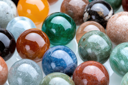 Assortment of colorful gemstones and crystalsの素材