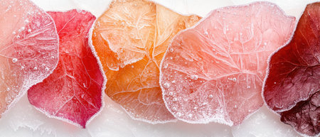 Frozen leaves and citrus slicesの素材