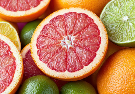 Vibrant citrus fruit assortmentの素材