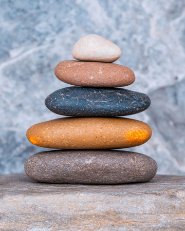 Stacked stones in zen-like balanceの素材