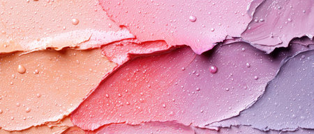 Vibrant cosmetic background with colorful makeup texturesの素材