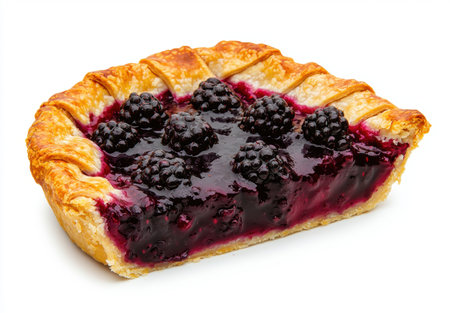 Delicious blackberry pie with flaky crustの素材