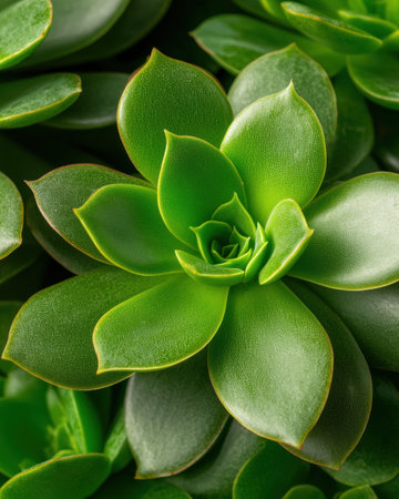 Close-up of vibrant green succulent plantの素材