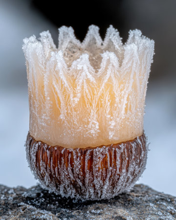 Frozen mushroom crown with icy spikesの素材