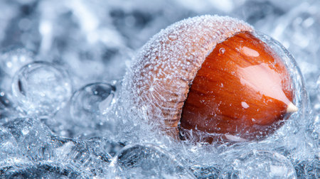 Frozen fruit in icy winter landscapeの素材