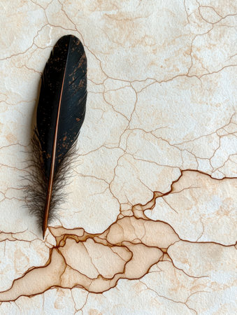 Feather on cracked surfaceの素材
