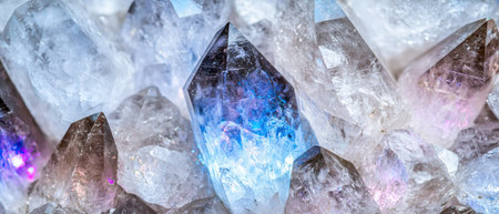 Sparkling crystal clear quartz gemstonesの素材