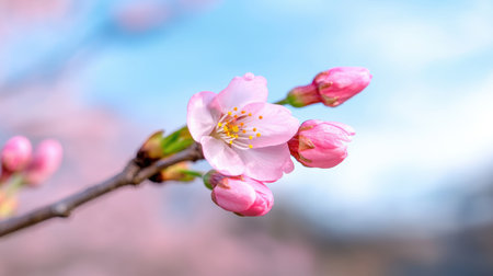 Delicate pink cherry blossom flowers in springの素材