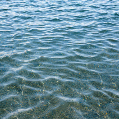 Serene ocean waves and rippling water surfaceの素材