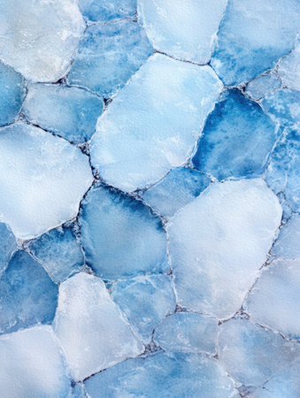 Frozen lake surface with intricate ice patternsの素材