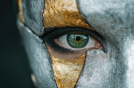 Mysterious eye peeking through textured surfaceの素材