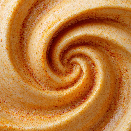 Swirling pattern of golden brown pastryの素材