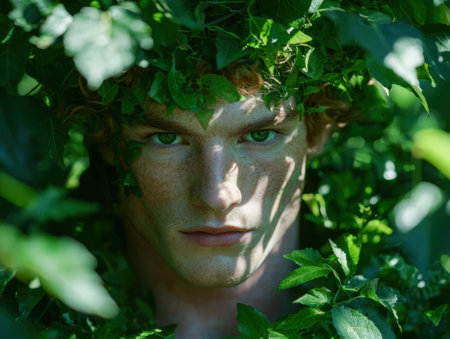 Enchanting forest portrait of a young personの素材