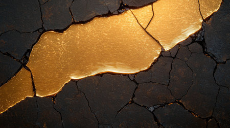 Cracked gold textured surfaceの素材