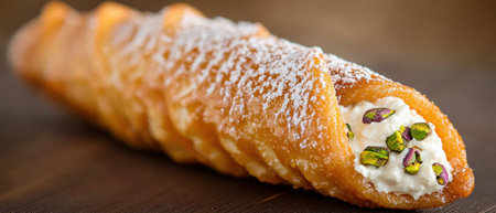 Delicious fried pastry with creamy fillingの素材