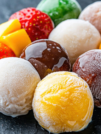 Assortment of colorful and delicious dessertsの素材