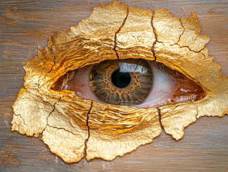 Closeup of a golden eyeの素材