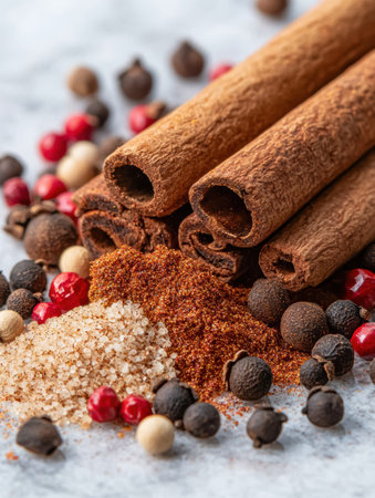 Assortment of aromatic spices and herbsの素材