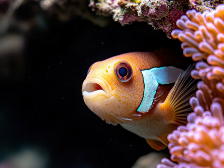 Vibrant tropical fish in underwater coral reefの素材