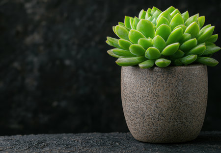 Succulent plant in a modern ceramic potの素材