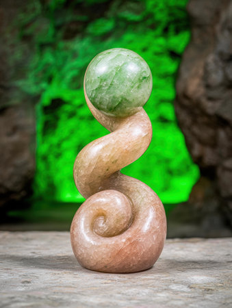 Spiral stone sculpture in natureの素材