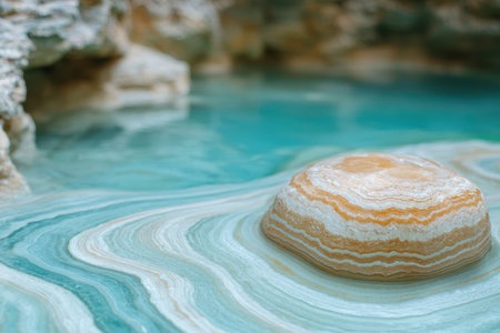 Stunning natural pool with mineral depositの素材