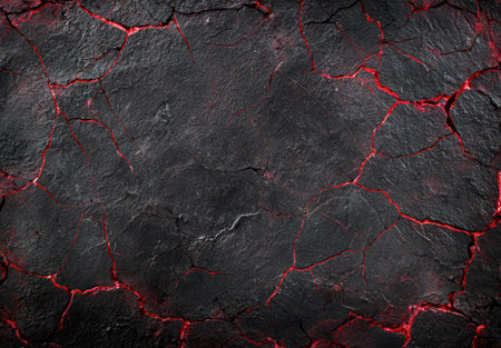 Cracked red and black stone backgroundの素材
