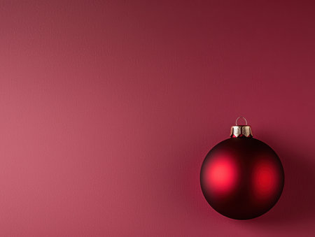 red christmas ornament on plain backgroundの素材
