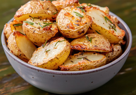 Roasted potatoes with herbs and spicesの素材