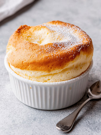 Freshly baked souffle dessertの素材