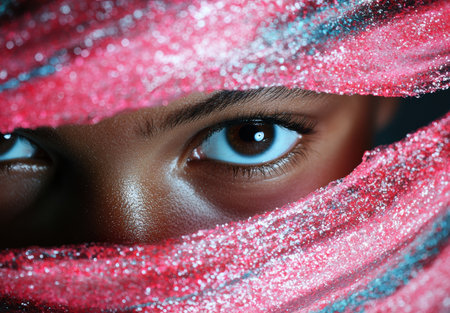 Vibrant eye with glitterの素材