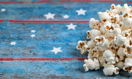 popcorn on patriotic backgroundの素材