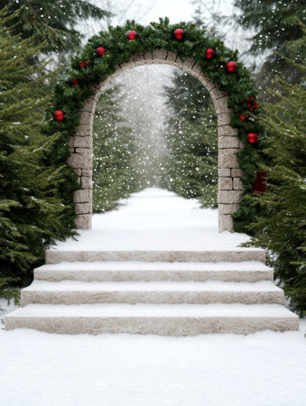 Enchanting winter wonderland archwayの素材