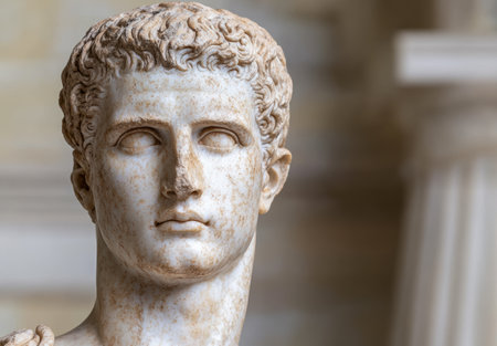 Close-up of a classical marble statue headの素材