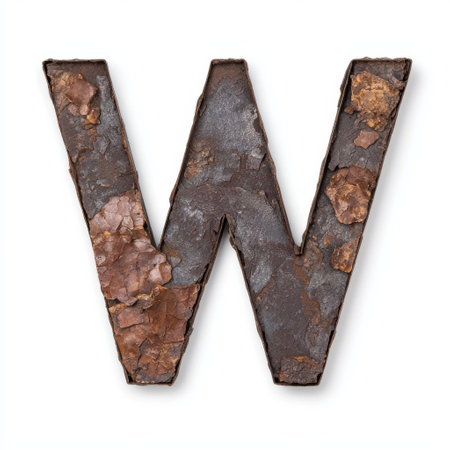 Rustic metal letter wの素材