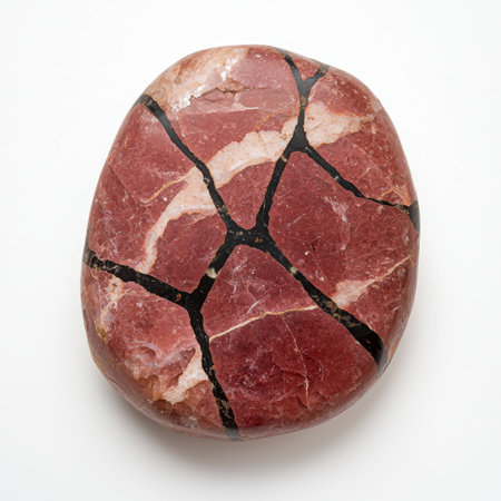 Cracked red marble stone textureの素材