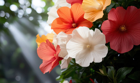 Vibrant tropical flowers in bloomの素材