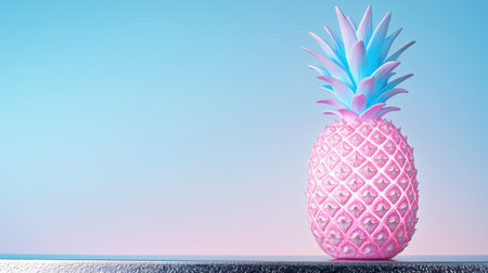Vibrant Pineapple Against Pastel Skyの素材