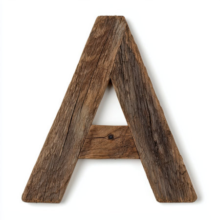 Rustic wooden letter Aの素材