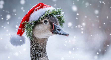 festive winter waterfowlの素材