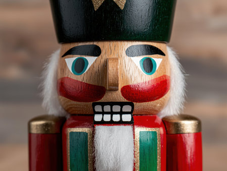 Colorful wooden nutcracker soldier figurineの素材