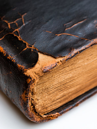 Cracked and weathered old book coverの素材