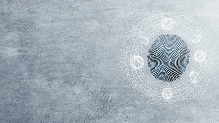 abstract fingerprint security technology backgroundの素材