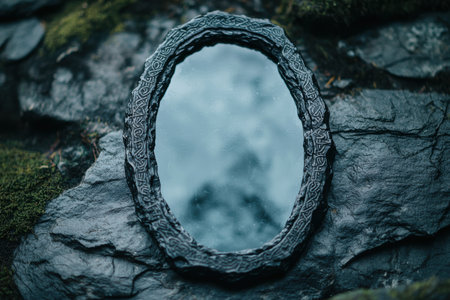Mystical stone arch in forestの素材