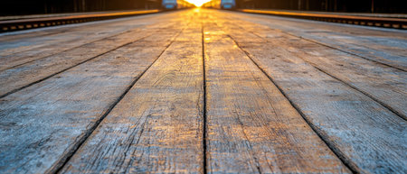 Wooden bridge leading to the lightの素材