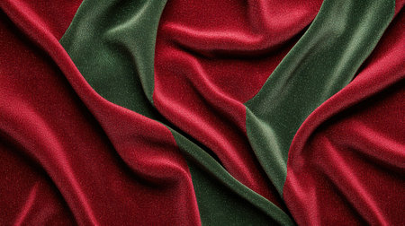 Vibrant red and green satin fabricの素材