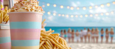 Colorful summer beach snacksの素材