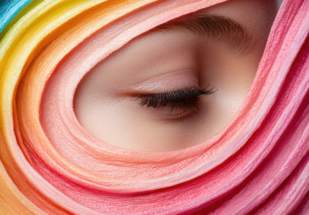 Colorful abstract eye close-upの素材