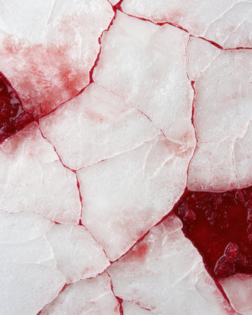 Cracked red and white marble texture backgroundの素材